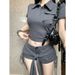 Tall 2025 Summer New Versatile Comfortable Slim Fit Short Top And Shorts Two-Piece Set For Women_ecoleips.com