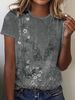 Women's Tee - Vintage Floral Lace Pattern Graphic, Elegant Retro Print Design For Casual Daily Wear_ecoleips.com
