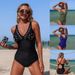 Women's Clothing Sexy One Piece Swimsuit With Nylon Buckle Design Regular Fit For All Seasons_ecoleips.com
