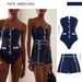 Women's Navy Strapless Swimsuit Shorts - Simple & Stylish Swimwear For Beach & Pool_ecoleips.com