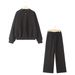 Women's Clothing Bomber Jacket And High-Waisted Fleece Pants Set Casual Loose Fit Sweatshirt Outfit For Spring/Autumn_ecoleips.com