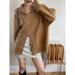 Women's Clothing Oversized Zip-Up Knit Cardigan With Shawl Collar - Cozy & Stylish Pullover For Women (Gray, Beige, Navy, Camel)_ecoleips.com