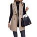 Women's Sleeveless Jacket Summer Fashion Lightweight Vest Casual Outerwear For Women (Apricot, Camel, Greyish, Black, Dark Red) - S/M/L/XL_ecoleips.com
