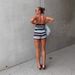 2026 Summer Women's Halter Neck Striped Knit Tank Top Shorts, European And American Hot Girl Casual Bikini Two-Piece_ecoleips.com