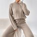 Relaxed Fit Knit Turtleneck Sweater & Elastic Waist Wide Leg Pants Set – Cozy Autumn Winter Loungewear For Women_ecoleips.com
