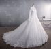 Women's Clothing Wedding Dress Lace New Style Bridal Stand Collar Long Sleeve Stand Collar Big Tail Plus Size Muslim Wedding Dress Custom_ecoleips.com