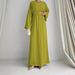 Women's Clothing Round Neck With Belt Fashionable And Elegant Dress_ecoleips.com
