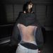 Women's Clothing 2026 Women's Fashion Hoodie With Backless Lace Mesh Design, Oversized Streetwear Pullover, Long Sleeve Casual Top For Autumn Winter_ecoleips.com