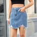 Women's Clothing New Washed Edge Denim Short Skirt Skirt Trend_ecoleips.com