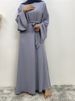 Hot Sell Popular Simple Nida Abaya Long Dress Pure Color A-line Loose Sleeves Dresses Dubai UK Modest Elegant Dress_ecoleips.com