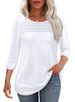 2026 Cross-border European American Women's Autumn And Winter Round-neck Three-quarter Sleeve Top With Chest_ecoleips.com