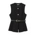 Women's Clothing High End Belt Simple Sleeveless Shirt Layered Waist Vest For Women_ecoleips.com
