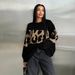 New Leopard Print Sweater Color Block Fashion Trend Loose Round Neck Lazy Style Early Autumn Women's Outerwear_ecoleips.com