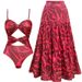 2025 Women's European American Style One Piece Swimsuit Sexy Print Hollow out Design Beach Vacation Cross Border Hot Selling Item_ecoleips.com