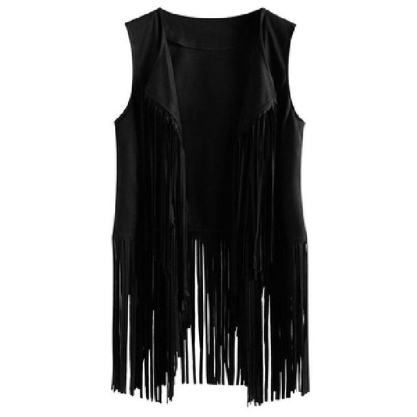Slim slim sleeveless vest with fringe clip for women_ecoleips.com