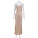 Women's Suspender Bright Diamond Wrap Buttocks Party Sexy Hot Mesh Perspective Fishtail Evening Dress_ecoleips.com