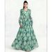 Women's Clothing Plus Size Pleated Three Dimensional Floral Bell Sleeve Dress Heavy Duty Lace Up Print African European Style Women's Clothing_ecoleips.com