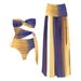 Women's Clothing Solid Color Gradient Tube Top Detachable Sling One Piece Swimsuit Female New Skirt Suit_ecoleips.com
