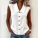 Summer Women's Solid Color V Neck Camisole Knitted Button Vest Fashion American Style New_ecoleips.com