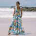 European And American Cross-Border Trade Beach New High-End Hot Girl Printed Long Strap Dress Summer_ecoleips.com