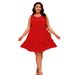 Women's Clothing Round Neck Sleeveless Polka Dot Loose Large Swing Ruffle Dress_ecoleips.com
