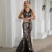 Women's Clothing Short Sleeve Dress Women's Sleeveless Sequined Mesh Fishtail Skirt Evening Dress_ecoleips.com