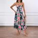 2026 Cross-Border European And American Summer Women's Vacation Floral Print Hollow Lace Halter Neck Flared Dress_ecoleips.com