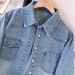 Women's Clothing Women's Retro Denim Shirt Jacket Loose Fit Casual Long Sleeved Blouse For Petite Figures Spring Autumn Style_ecoleips.com