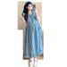 Real Shot In Stock Maternity Summer Sweet Korean Style Ruffled Skirt Flutter Sleeve Plaid Cotton Round Neck Dress_ecoleips.com