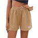 Aria Basics Aria Basics Women's Fashion 2022 New Solid Color Sports Knit Elastic Tie Casual Loose Shorts_ecoleips.com
