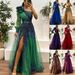 Women's Clothing Spring And Autumn New Oblique Shoulder Mesh Print Dress Ins Casual Loose Party Dress_ecoleips.com