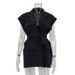 Women's Summer Sleeveless Workwear Shirt Trendy Fashion European American Style Multi Pocket Design Belted Loose Top Polyester_ecoleips.com