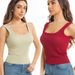 Foreign Trade Cross-border European And American Style Women's Wide-shoulder Square-neck With Fixed Cups, Solid Color,_ecoleips.com