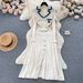 French Robe for Women Polo Collar Embroidered Long Skirt Slim Knitted Dress Elegant Temperament Cross Border Foreign Trade_ecoleips.com