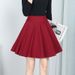 Spring And Autumn Short Skirt High Waist Skirt Anti-light Swinging Sun Skirt Elastic And Thin Pleated Skirt Women's Black Skirt A Skirt_ecoleips.com