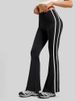 K New Striped Flared Pants For Running, Nude, Elastic, Sports, Fitness, High Waist, Hip Lifting, Yoga Pants For Women_ecoleips.com