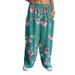 Suitable For All Seasons 2025 Wide-Leg Pants Loose Casual Pocket Red Rose Print Women's Fashion_ecoleips.com