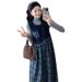 Autumn New Korean Fashion Woolen Vest + Base Shirt Two-Piece Set Maternity Dress_ecoleips.com