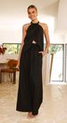 2025 Solid Color Elegant Two Piece Set Round Neck Vest And Wide Leg Pants Suit Women Clothing_ecoleips.com