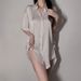 Shirt Pajamas Lace Mesh Hollow Nightdress Loungewear Set_ecoleips.com