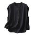 Women's Retro Artistic Cotton Linen Sleeveless Cardigan Spring Summer Loose Slimming Casual Top With Lace Collar_ecoleips.com