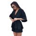 Women's Lapel Mid Sleeve Shirt With Tie Waist Fashion Loose Shorts Set New Style Exclusive_ecoleips.com