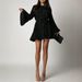 Women's Long Sleeve Dress Stylish Comfortable Solid Color Fitted Waist European American Style Spring Short Dress_ecoleips.com