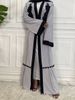 2024 Simple Elegant Turkey Black Embroidered Abaya Kaftan Muslim Dresses Women Long Kimono Dress Robe Dubai Middle East Fashion_ecoleips.com