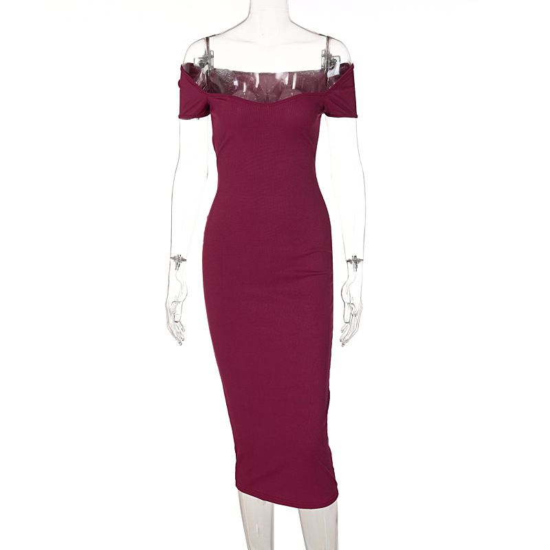 European And American Ins-style 2026 Summer Hot-selling Women's New One-shoulder Ribbed Long Slim-fit Dress, Wholesale_ecoleips.com
