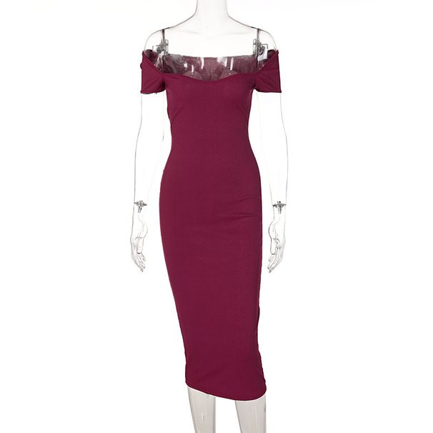 European And American Ins-style 2026 Summer Hot-selling Women's New One-shoulder Ribbed Long Slim-fit Dress, Wholesale_ecoleips.com