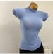 High Neck Short Sleeve T-Shirt for Women Flattering Slim Fit Stretchy Slightly Sheer Solid Color Top for Layering 2021 Style_ecoleips.com