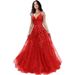 Ethereal Chiffon Ball Gown – Long A-Line Dress With Delicate Lace Appliqués & Spaghetti Straps (XS-3XL, 13 Colors)_ecoleips.com