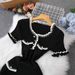 Women's Clothing Ruffle Short Sleeved Knitted Dress For Women Summer New Fashion Button Pocket Slim Fit Skirt_ecoleips.com