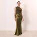 Women's Clothing Elegant Fashion Sleeveless Long Dress Solid Color Asymmetrical Neckline Casual Formal Bias Cut Satin_ecoleips.com